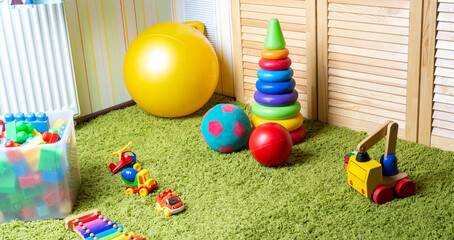 Vivid kids room with toys