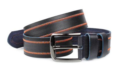 Belt leather, purse, isolated on white background