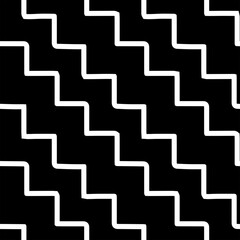 Full Seamless Vertical Zigzag Fabric Print Pattern. Black and White Vector. Textile and Home Decoration.