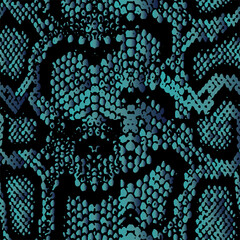 Full Seamless Snake Animal Skin Texture Pattern Vector. Blue snake leather design for textile fabric print. Snake leather pattern for bag, shoes, tight, dress and fabric printing.