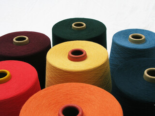 Cotton yarn cones in mix color shades, (this are 100% cotton yarn)