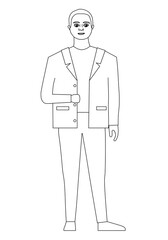 Guy standing cartoon character isolated - vector