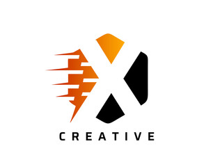 Motion X Letter Logo Design With Hexagone Shape. Technology Icon Design Concept.
