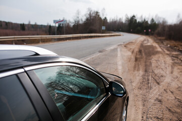 Obraz premium Rearview mirror outside the car.