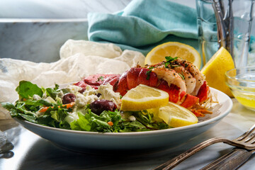 Lobster Tail Greek Salad