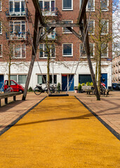 Fototapeta na wymiar Public swing in Amsterdam