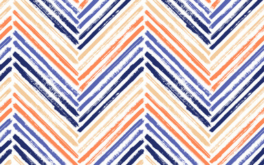 Brush stroke chevron zig zag seamless pattern.