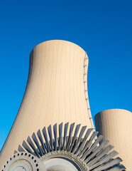 Steam turbine against nuclear power plant and sky © wlad074