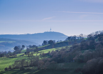landscape of river Weser and village Dölme  in Germany