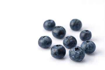 Blueberries isolated on a white background. Close up.