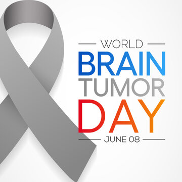 World Brain Tumor day is observed each year on June 8th. it is an overgrowth of cells in the brain that forms masses called tumors. They can disrupt the way body works. Vector illustration.