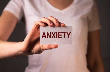 Anxiety disorder diagnosis concept. Words about psychiatric health