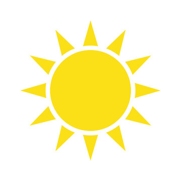 Yellow sun simple flat icon