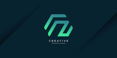 Monogram letter N logo with creative modern concept and gradient style part 3