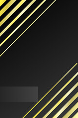 Strict poster design. Black background with golden stripes. A4 size for flyer, invitation, cover, business card.
