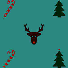 christmas card with reindeer