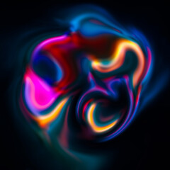 Abstract neon illustration. Colored sphere. Colorful background. Light effect texture.