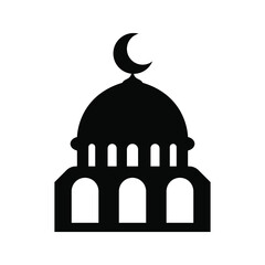 Muslim mosque flat icon. Vector illustration