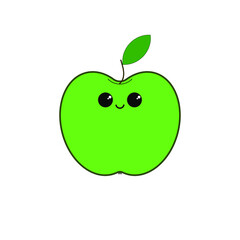 green apple with a worm
