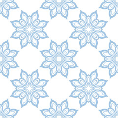 Abstract seamless pattern with mandala flower. Mosaic, tile, polka dot. Floral background.