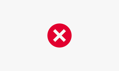 red crossmark button vector illustration on white background. creative icon.