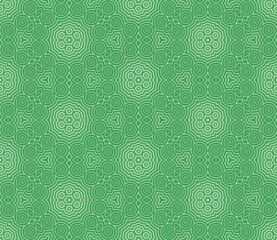 Abstract fantasy striped thin line round geometric seamless pattern. Creative mosaic, tile background.