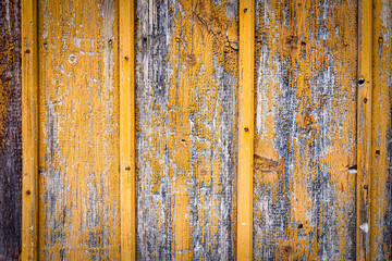 Old wooden background with old orange paint