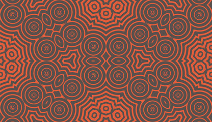 Naklejka premium Abstract fantasy striped thin line round geometric seamless pattern. Creative mosaic, tile background.