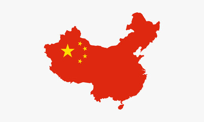 china map flag vector design on white background