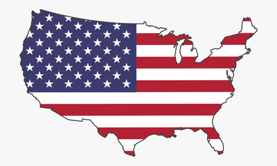 map america flag vector design on white background