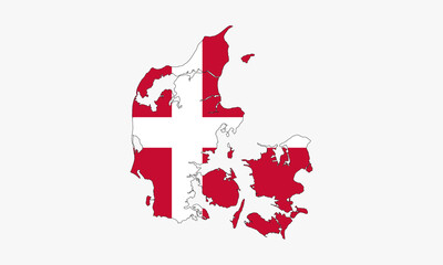 denmark map flag vector design on white background