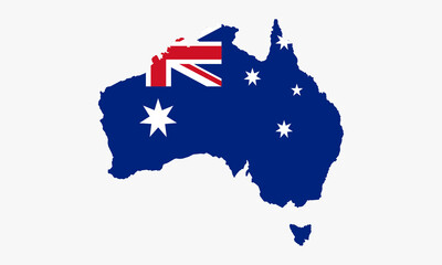 australia map flag vector design on white background