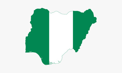 nigeria map flag vector design on white background