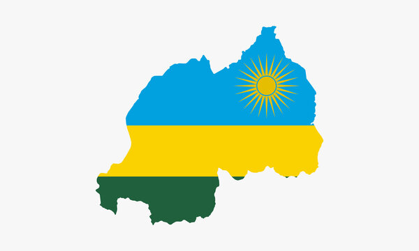 rwanda map flag vector design on white background