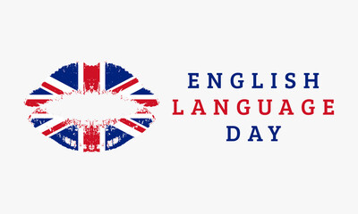 Fototapeta premium lips English Language Day. vector illustration.