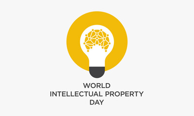 World Intellectual Property Day. lightbulb eith brain design concept.