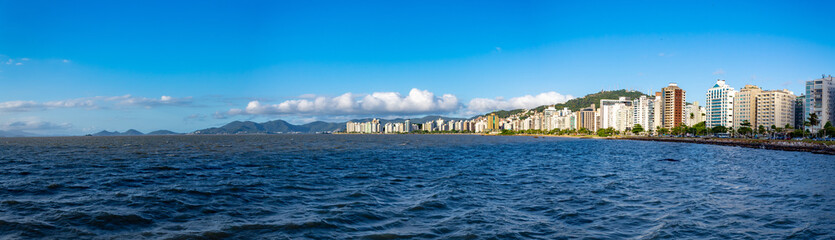 panorama of the city Florianopolis, Herc&iacute;lio Luz bridge, Florian&oacute;polis, Santa Catarina, Brazil