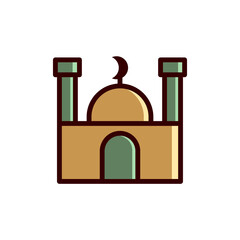mosque icon vector illustration on white background. Mosque icon illustration
