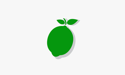 green lemon lime with shadow logo design vector.