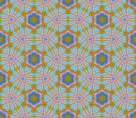 Abstract colorful doodle flower seamless pattern. Floral background. Mosaic, tile of thin line ornament.