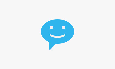 chat smile bubble vector illustration on white background. creative icon.