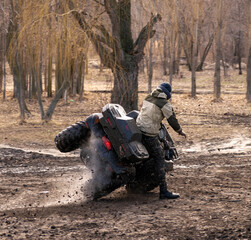 A man on a quad bike