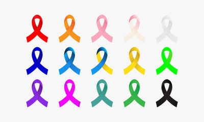 set icon awareness ribbon. vector illustration.