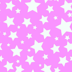 white vector stars on a pink background. seamless print for clothing or print. abstract stars.