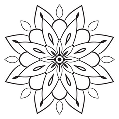 Cute Mandala. Ornamental round doodle flower isolated on white background. Geometric decorative ornament in ethnic oriental style.