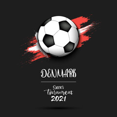 Soccer ball on the flag of Denmark