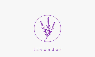 circle line lavender logo graphic design concept.