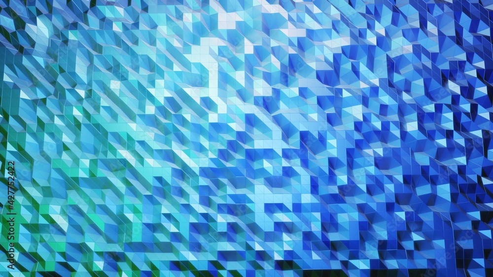 Poster stylish creative abstract low poly background. abstract waves on glossy surface. simple minimalistic