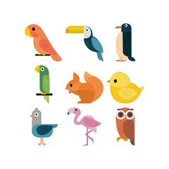 animals cartoon geometric