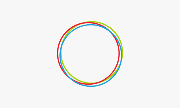 three circles line colorful logo design vector.